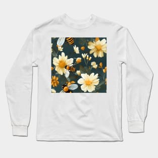 Honeycomb and Bee Pattern 8 Long Sleeve T-Shirt